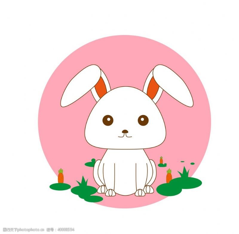 彩色气球卡通小兔子图片