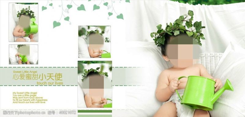 幼儿摄影美丽天使周岁纪念册PSD模板图片