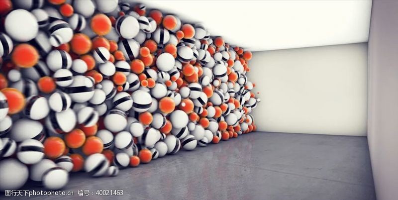 3d室内模型C4D模型动画室内球体图片