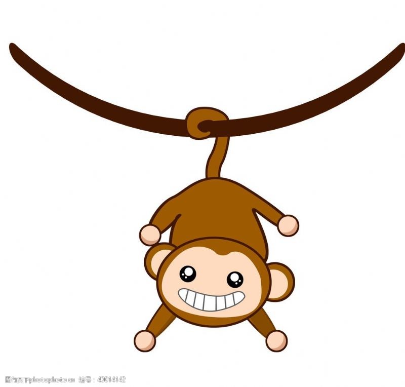 卡通猴子倒挂绳子的猴子图片