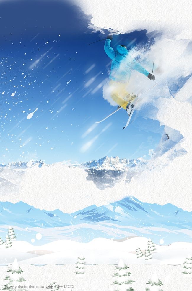 冰球灯箱冬奥滑雪图片