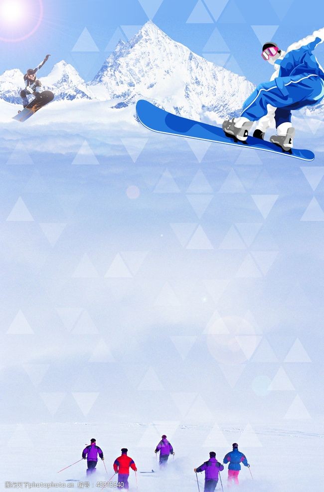 冬天运动冬奥滑雪图片