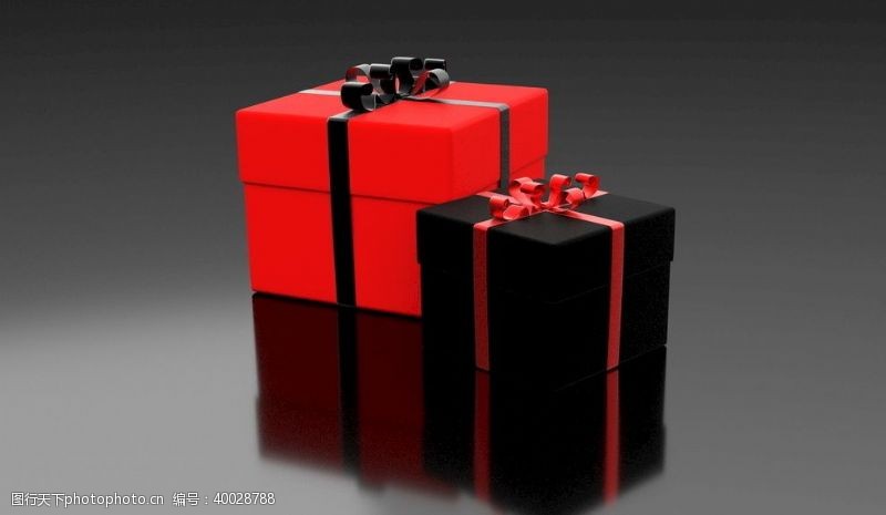 礼品包装红色黑色礼品盒图片