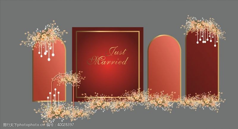 中式婚礼背景红色欧式婚礼红色婚礼中式婚图片