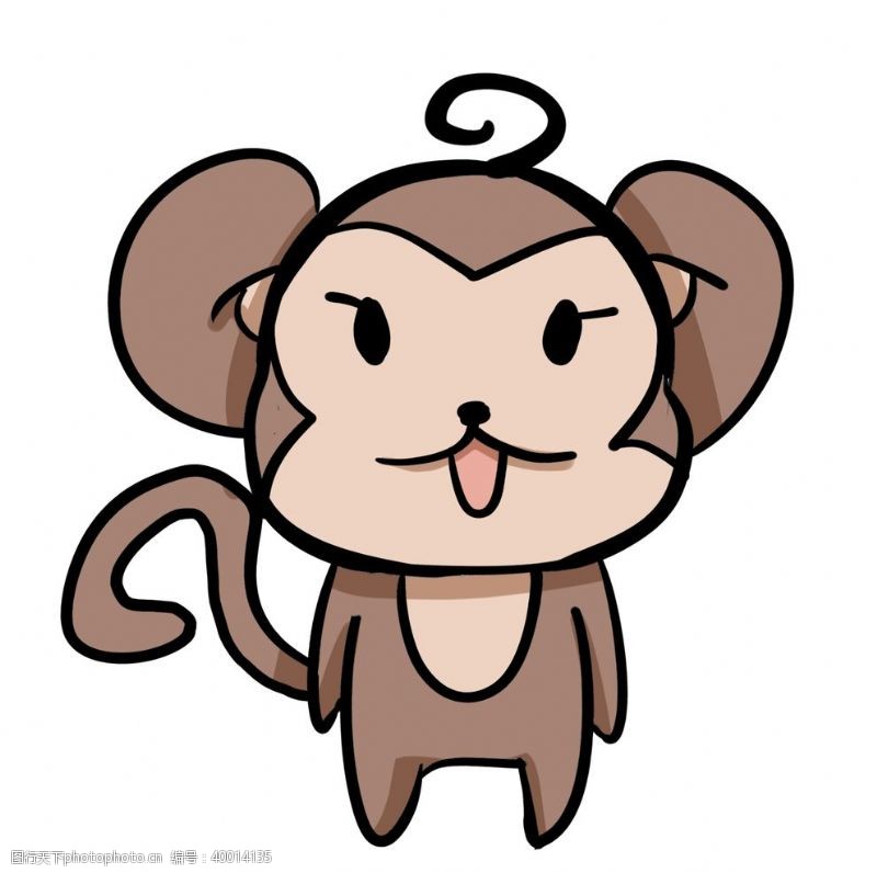 香蕉猴子卡通插画图片