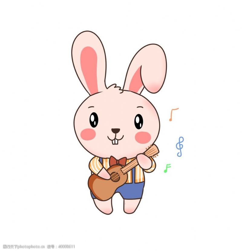 彩色气球卡通兔子素材图片