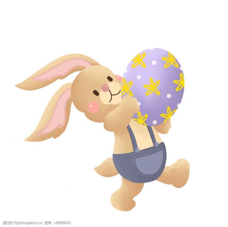 彩色气球卡通兔子形象图片