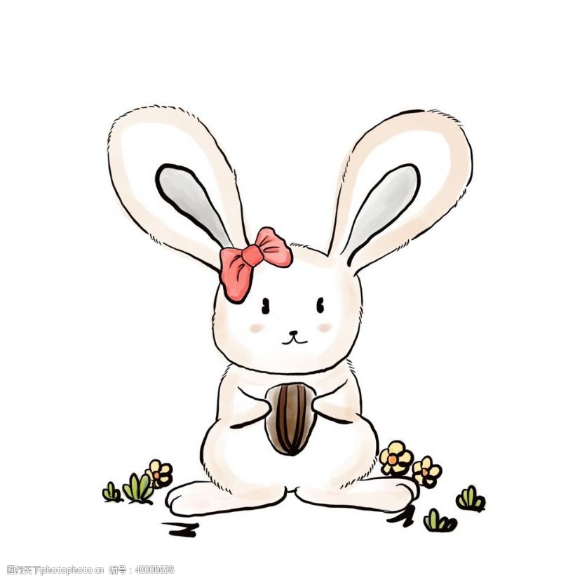 小白兔可爱手绘兔子图片