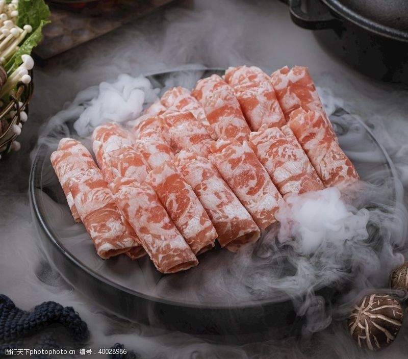 卷物美食火锅鱼片食物肉卷食材图片