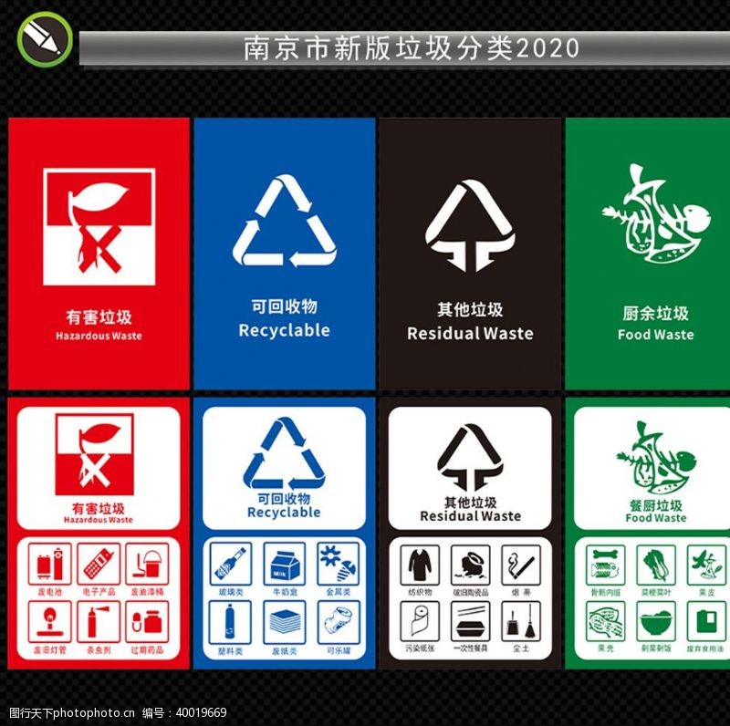 南京展板南京市垃圾分类2020图片