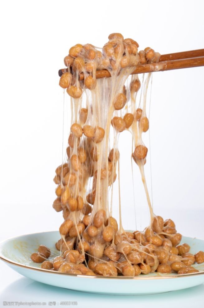 美食筷子日本纳豆拉丝图片