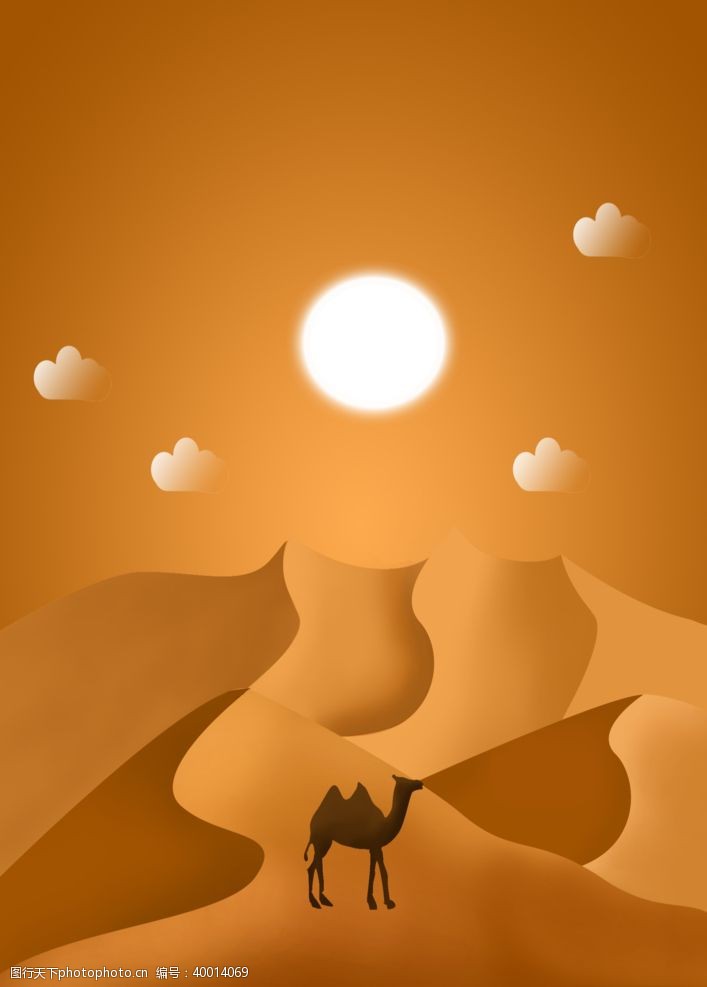丝绸沙漠插画图片