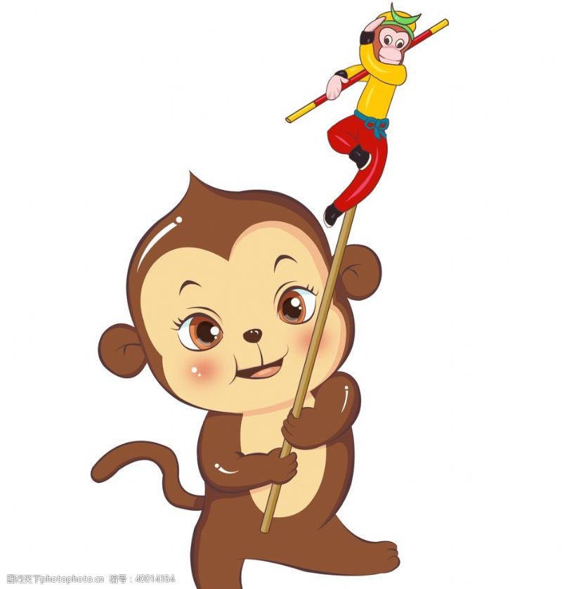 卡通猴子申猴插画图片