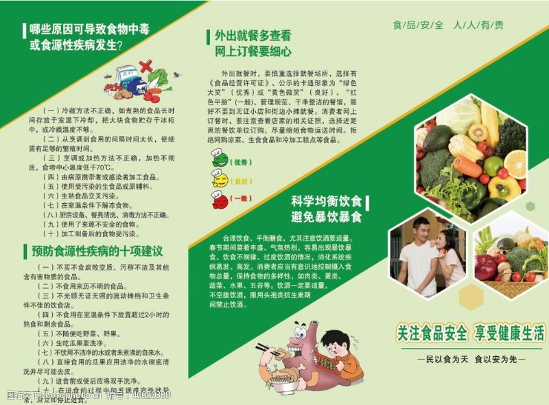 中医设计食品安全折页图片
