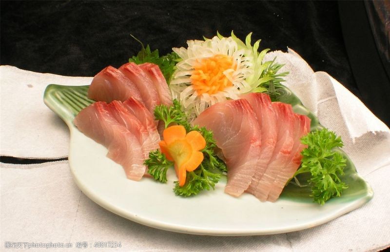 高清菜谱用图狮鱼生鱼片图片