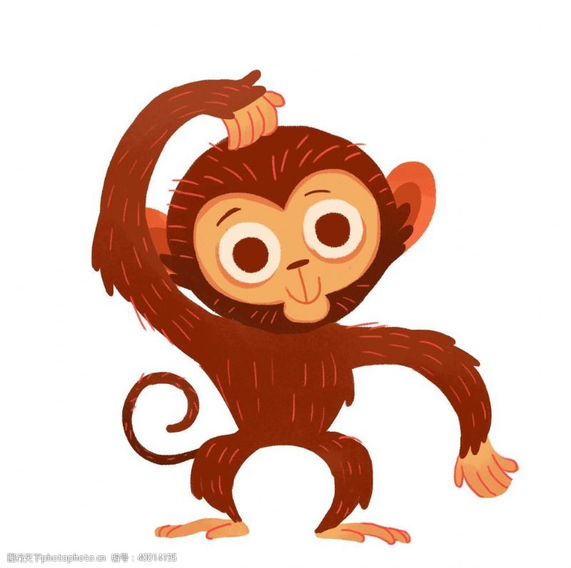 卡通插画手绘可爱猴子图片