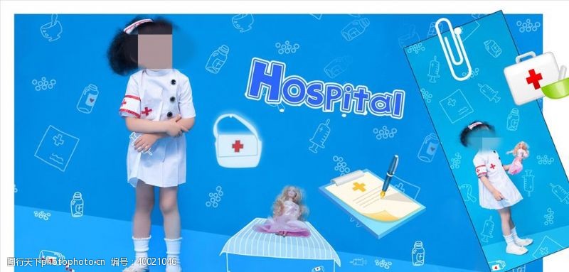 儿童相册小护士周岁纪念册PSD模板图片