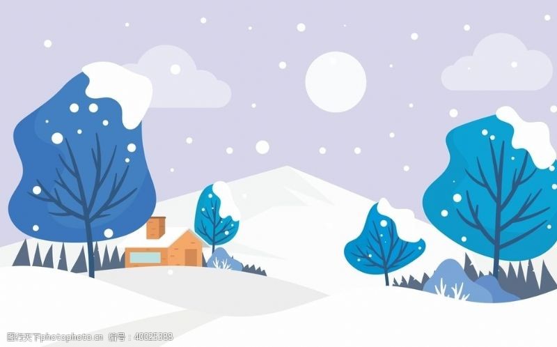 创意树木设计雪乡雪图片