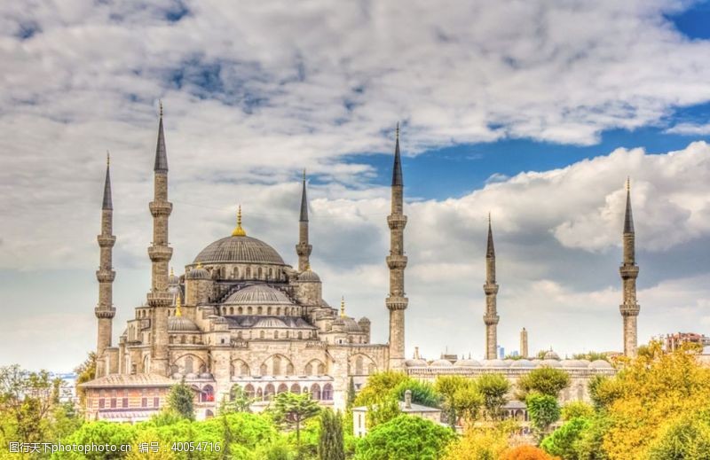 国外旅游伊斯坦布尔蓝色清真寺图片