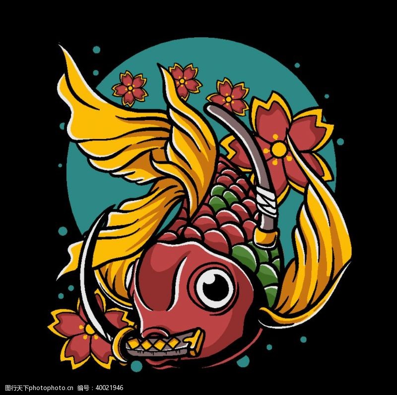 鱼纹中国风锦鲤观赏鱼水族馆图片