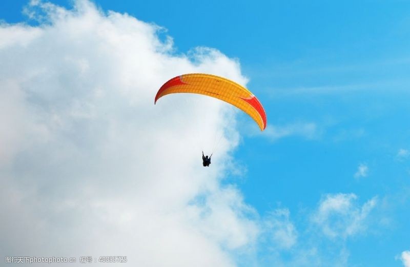 天空跳伞翱翔图片