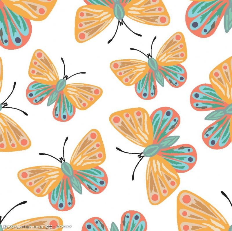 时尚礼物蝴蝶昆虫T恤图案排版设计图片