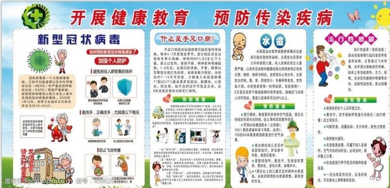 中国风水墨画开展健康教育预防传染疾病图片