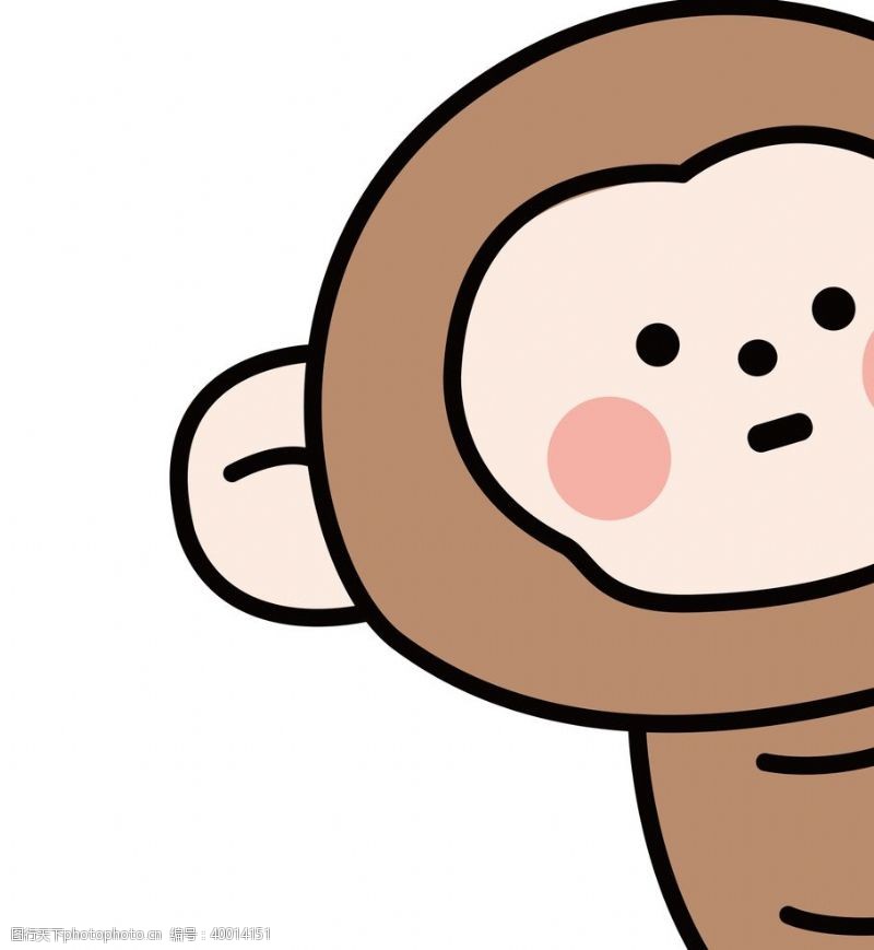 香蕉可爱猴子插画图片