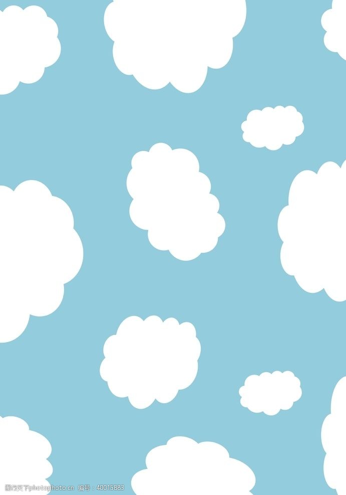蓝色卡片蓝色天空云朵背景图片