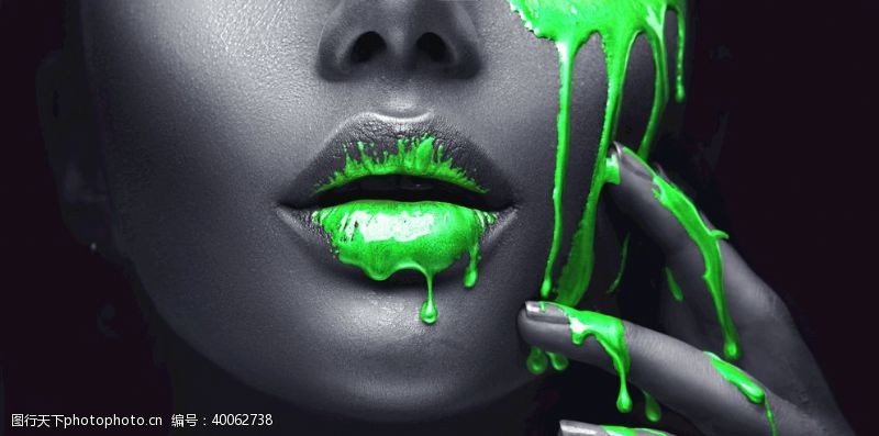 彩妆海报广告绿色图片