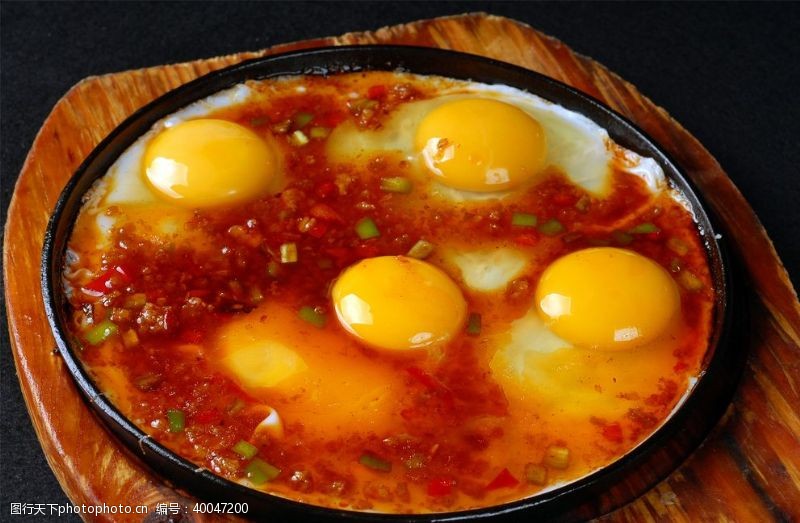 热菜设计热铁板生煎蛋图片