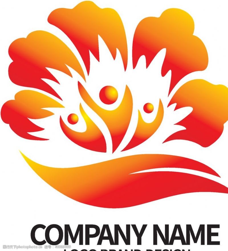 香水元素矢量牡丹logo图片