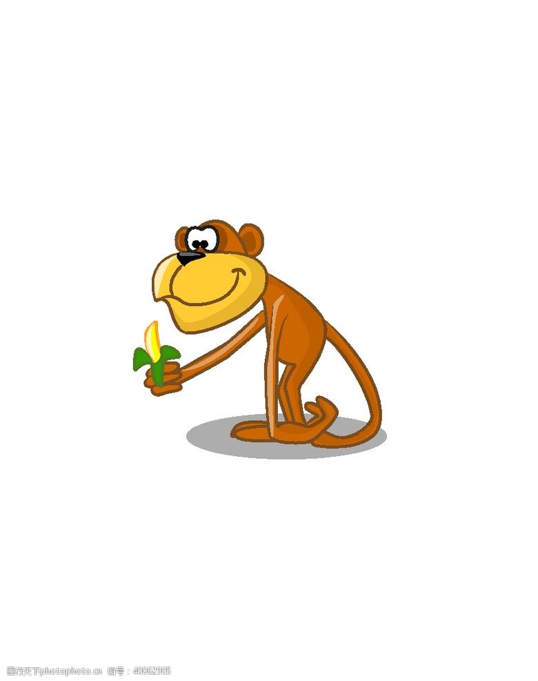 卡通香蕉手绘猴子图片
