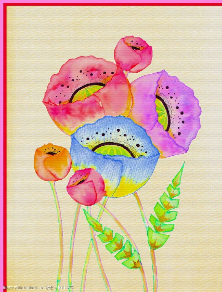 茶叶文化纹理花朵图片