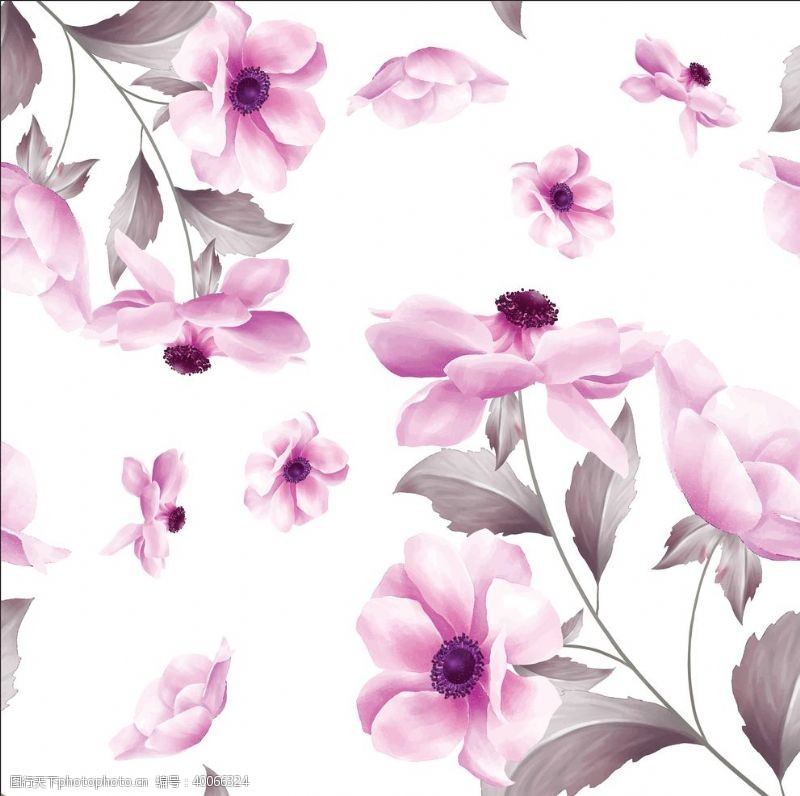 花卉布纹无缝印花图片