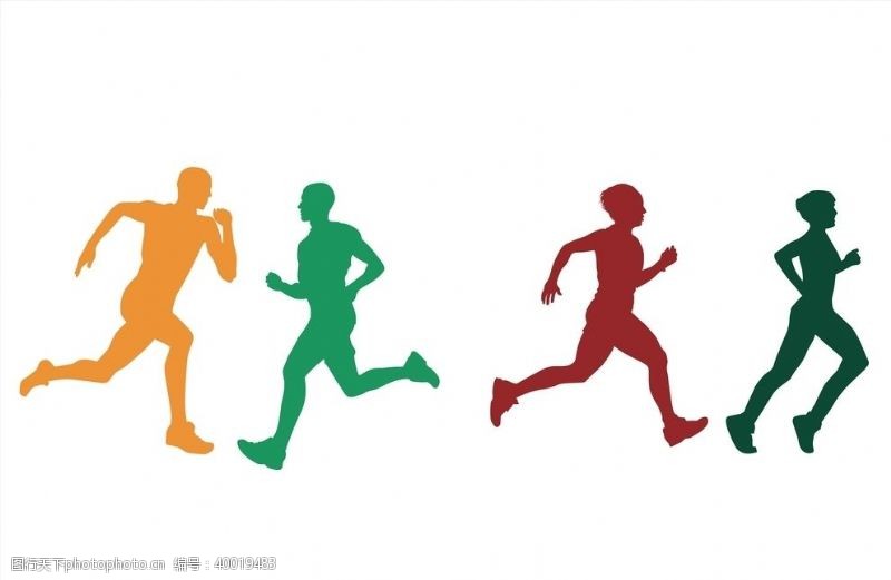 跑步运动运动人物剪影图片