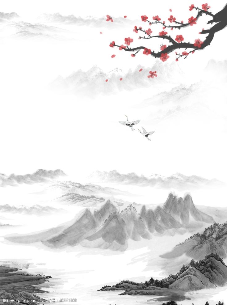 梅中国风背景图片