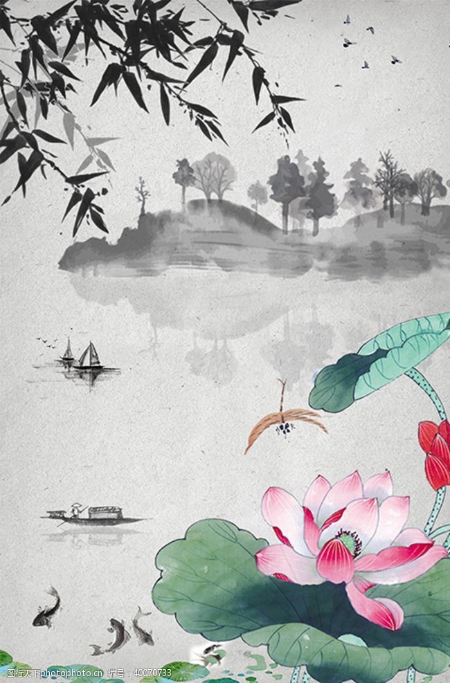 艺术树中国风水墨古典装饰画图片