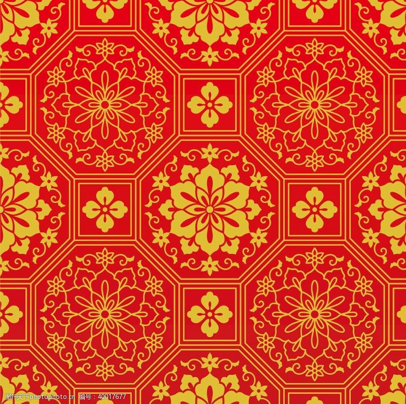 对称中式传统花纹底纹四方连续图案图片