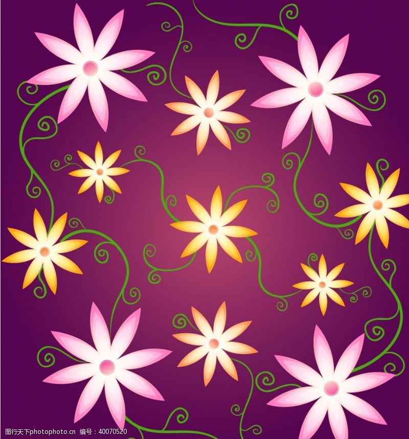 花卉插画古典花纹图片