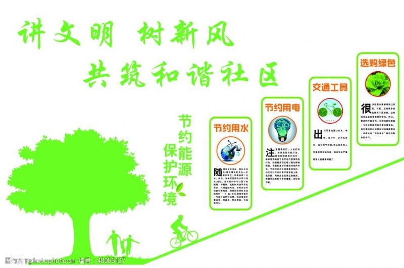 绿色版面背景环保文化墙图片