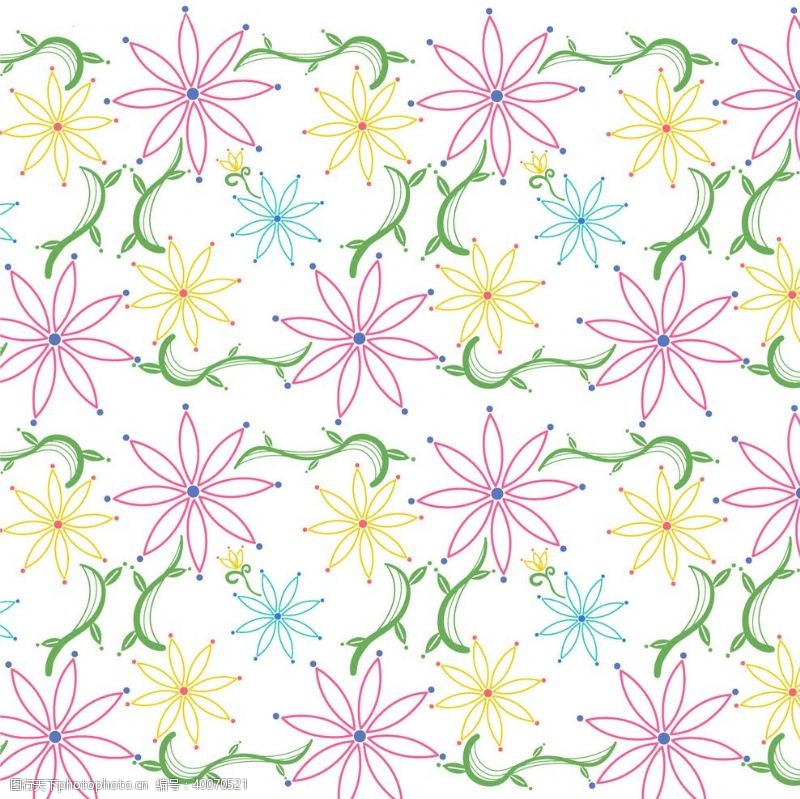 花卉插画花纹背景图片