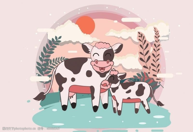 牛奶设计牛奶牛小牛图片
