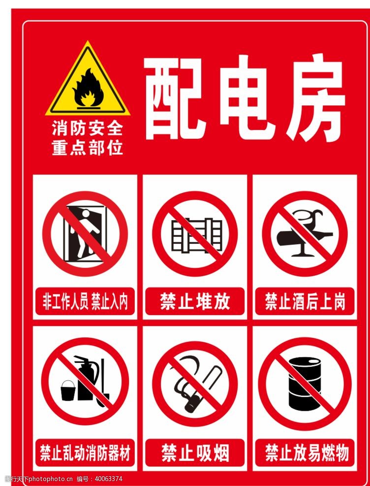 禁止标志配电房提示牌图片