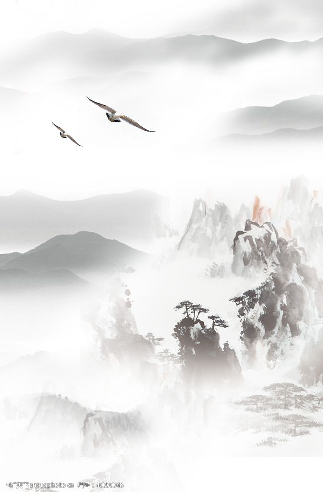 背景山水画图片