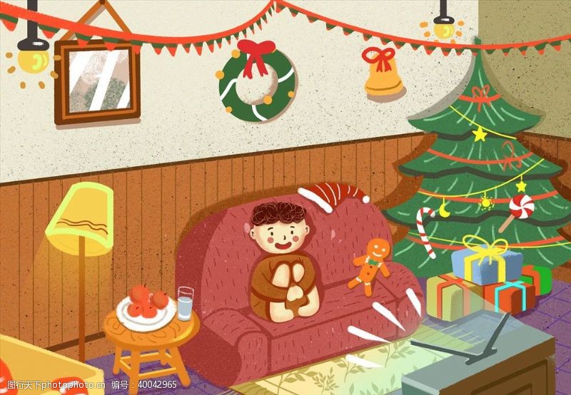 宣传窗圣诞插画图片