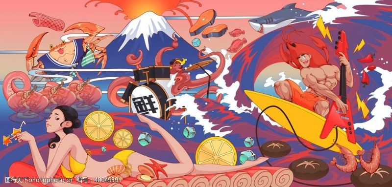 火锅吃货手绘美食美食海报美食文化图片