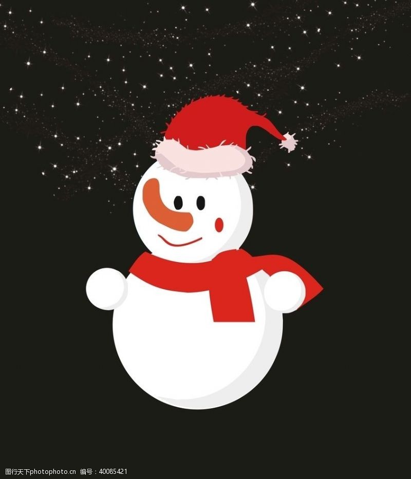 圣诞星星雪人图片
