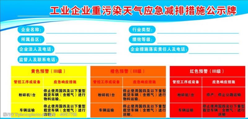 重度污染公示牌图片