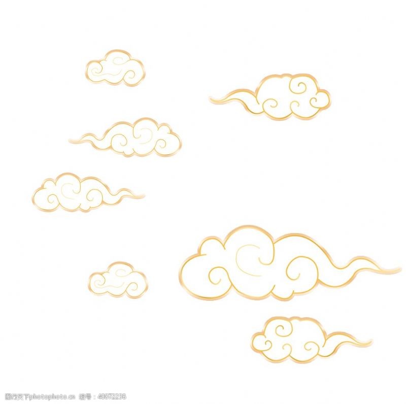 云朵装饰白色剪纸云雾元素图片